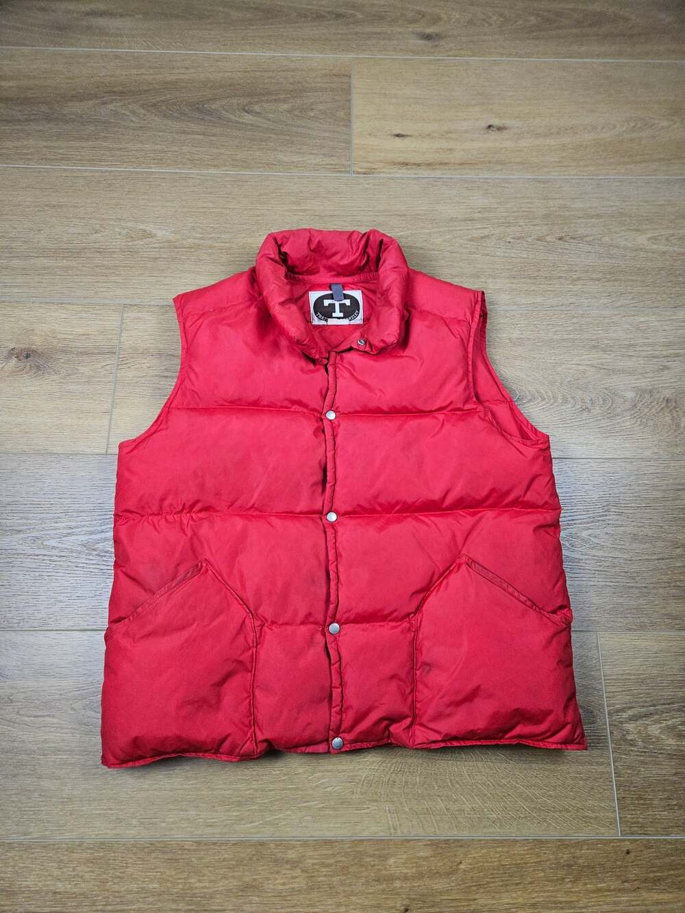 Vintage 70s Trailwise Berkeley Goose Down Puffer Vest Mens Medium Red USA